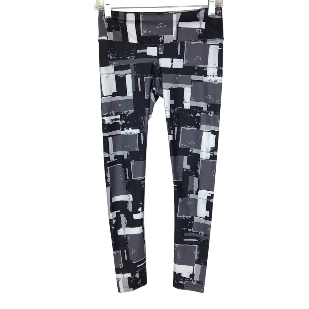 Pure Barre black white brush stroke Leggings